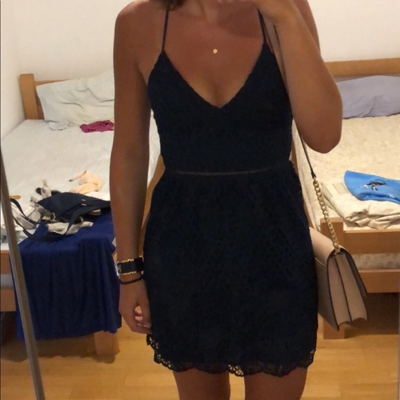 Abercrombie Navy Lace Dress - Picture 2 of 3